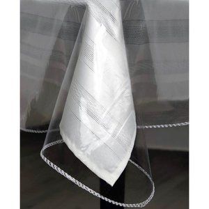 54 inch Square Clear Plastic Tablecloth Protector Cover - New